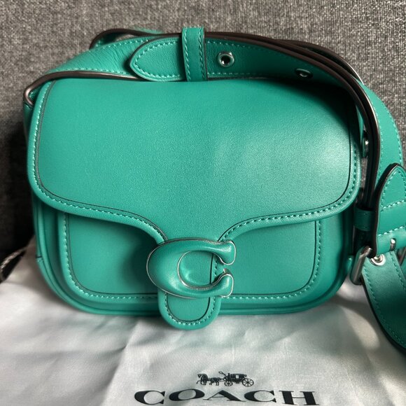 NWT! RARE! COACH Tabby Messenger 19 Crossbody Bag CK955 Bright Green Teal - Picture 2 of 11